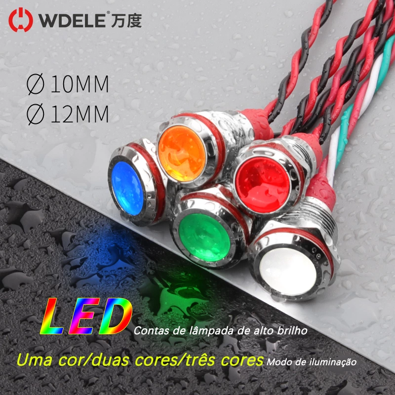 Luz indicadora de grande abertura série WD10/12L