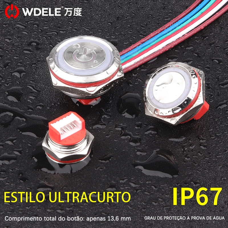 Botão metálico com fio e toque leve da série WD-C